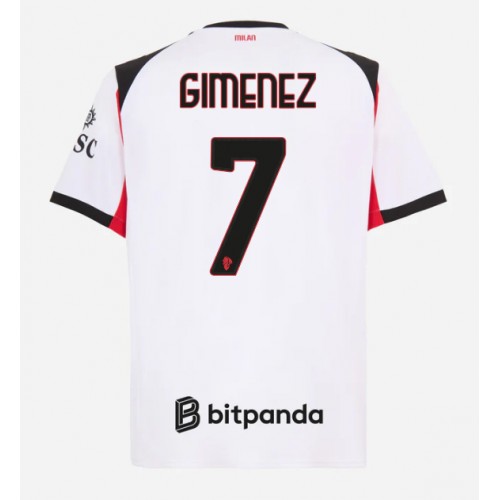 Stroje piłkarskie AC Milan Santiago Gimenez #7 Koszulka Wyjazdowej 2025-26 Krótki Rękaw